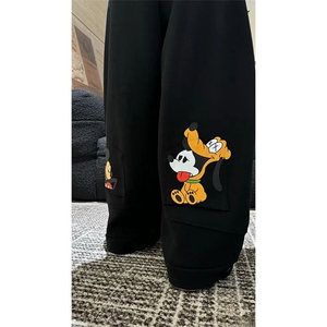 AK24048-P55卡通米奇加绒加厚卫裤女秋冬季 宽松直筒阔腿图片