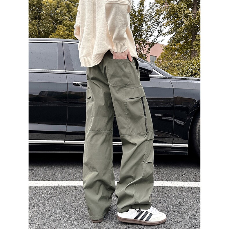 A178-K10036-P35 直筒伞兵冲锋裤抽绳束脚秋季款工装裤图片