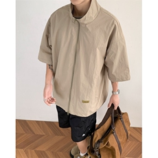 纯色夹克工装学生夏季日系短袖男宽松休闲半袖夹克JK23-P38，男装夹克，星座308B-2