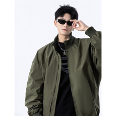港风日系复古设计感拼接高领开衫夹克外套XZ213-JK4000-P60控88，男装夹克，星座213