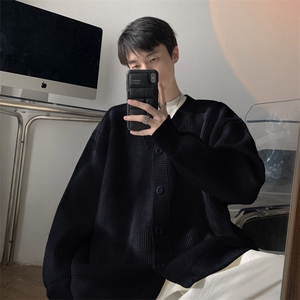 秋季新款港风美式vibe潮牌开衫V领毛衣男女潮 M401-P60控88图片
