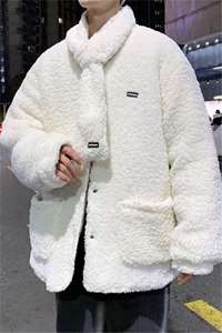 2021新款双面穿立领衣男百搭情侣服宽松菱形格袄图片