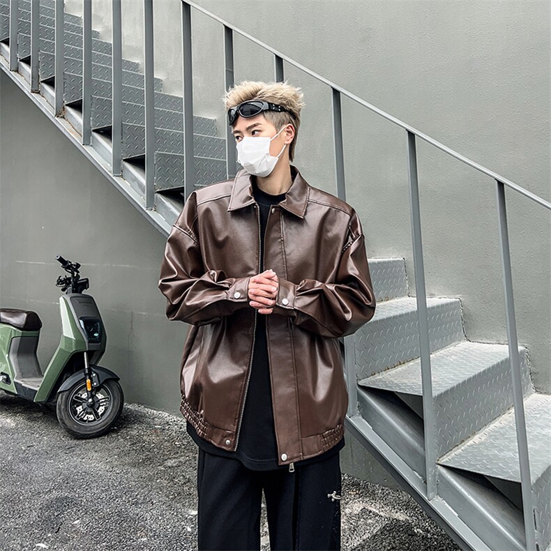 2024春季新款机车皮衣外套男美式复古潮流pu皮夹克现货W8125-P60,男装夹克,星座512-4