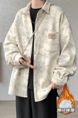 8XL-M秋冬款加绒加厚衬衫男做旧脏脏保暖外套大码衬衣CS29002P65，男装衬衫，电商B312