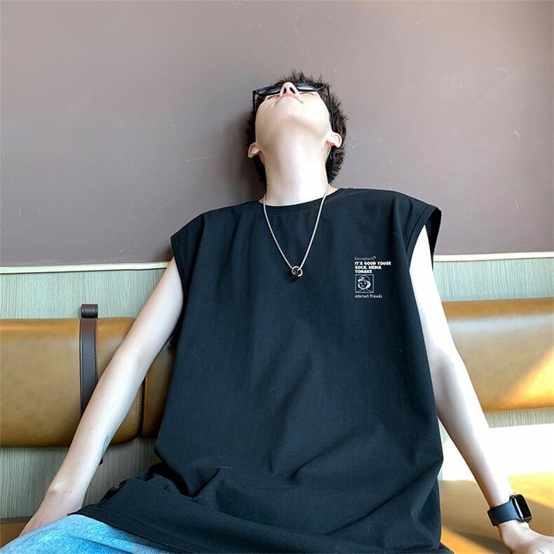 新款直播抖音得物品质纯棉重磅250克男无袖背心T恤T541P28控39，男装背心/马甲，电商C408(原B339-1)