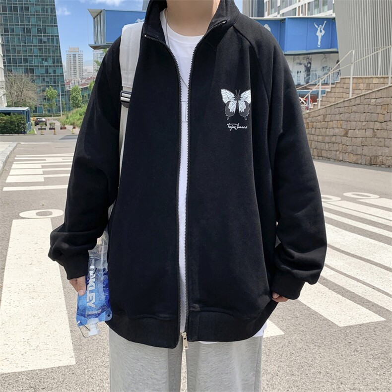 Y8880P45港风外景秋装港风立领开衫休闲卫衣新款潮流学生青年,男装卫衣,电商A026-1