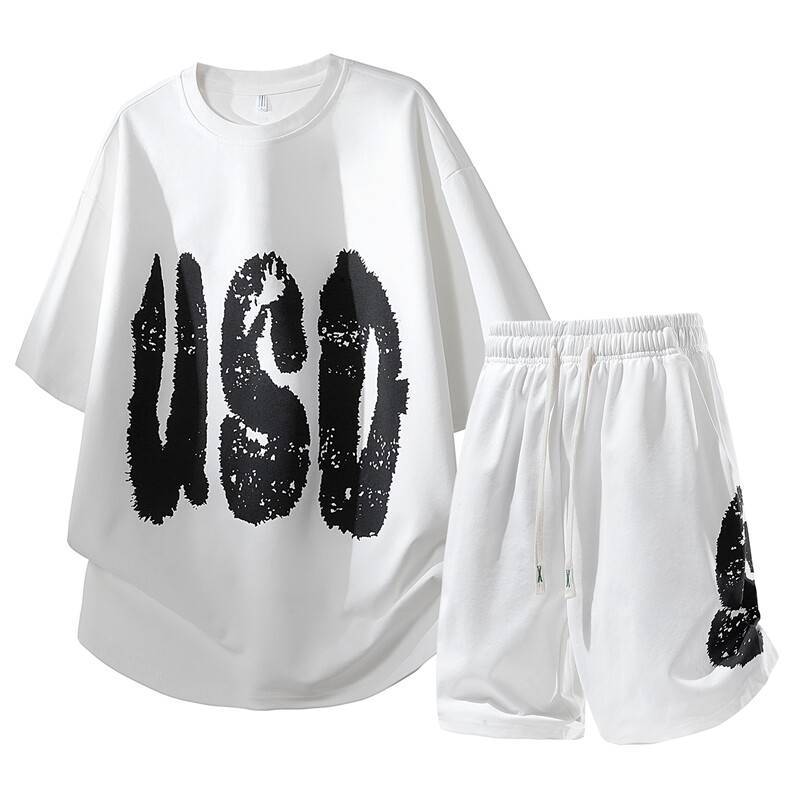 夏季短袖短裤运动套装TZ888116特P45控88，男装牛仔裤，电商A309