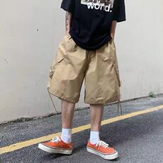 夏季新款美式短裤男潮牌薄款设计感小众宽松大码运动休闲4544P32，男装牛仔裤，星座410-2