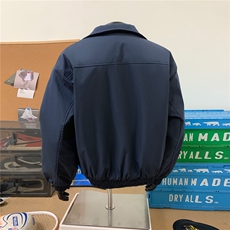 藏青色短款棉服男款冬季高级感夹棉行政夹克年轻人公务员棉衣外套，男装夹克，电商A233-1