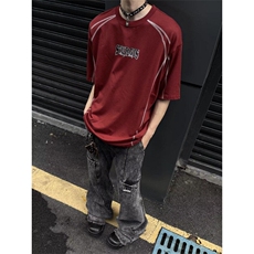 五分袖宽松型青少年简约夏季圆领时尚潮青年凉感速干户外运动T恤，男装T恤，星座506A