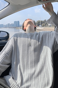 特批P30无差价秋季复古抓毛绒感肌理感大码圆领长袖T恤男T5175图片