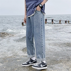 夏季新款牛仔裤男薄款直筒宽松潮牌韩版九分裤子A080-9231-P30，男装牛仔裤，电商A080