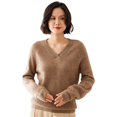 2025秋季新款女士V领长袖35%羊绒衫，女装羊绒衫，澳煜绒