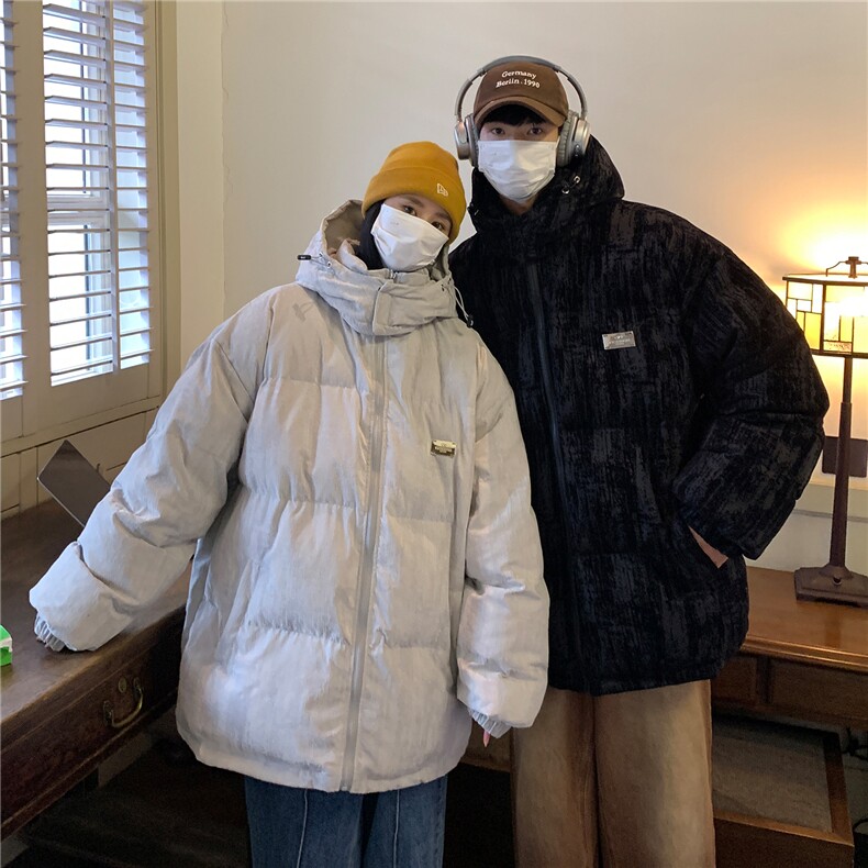 情侣装冬装新款连帽加厚棉衣外套潮大码学生棉袄外套D230-P138,男装棉衣,电商A335-1（原A458）