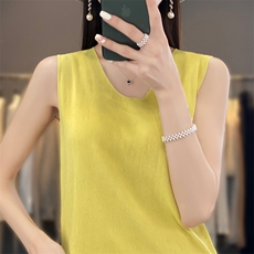 宽肩吊带背心女内搭夏季薄款宽松慵懒风遮副乳可外穿无袖上衣，女装T恤，思牵羊绒