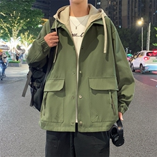新款秋季夹克男工装青少年户外宽松大码外套情侣冲锋衣JK0197-P93，男装夹克，星座308B-2