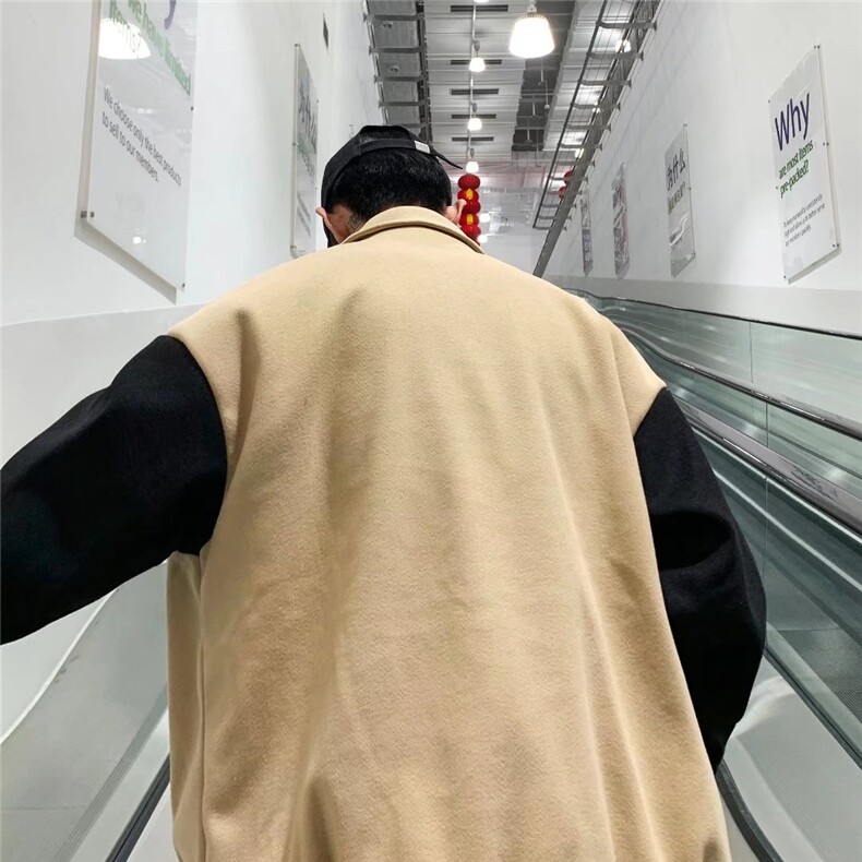 拼接棒球服男春季美式复古夹克ins潮流港风chic外套1008-W039-p55，男装夹克，星座1008