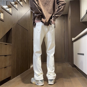 2024春夏修身直筒vibe风黑色秋季裤子显瘦微喇裤D321-NK941-P60图片