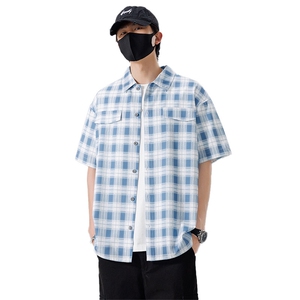 2582-P35大码控59美式休闲胖男生夏季潮牌开衫T恤图片