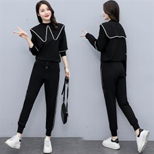 运动套装女春2022新款流行宽松显瘦时尚炸街气质卫衣休闲两件套，女装套装/套裙，曼娅璐