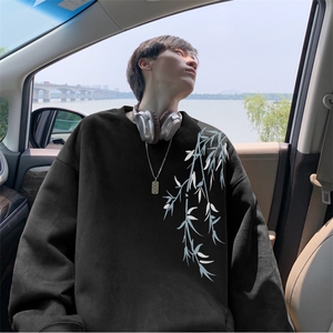 抖音得物高品质风麂皮绒宽松圆领卫衣wyjp262-特35控69图片