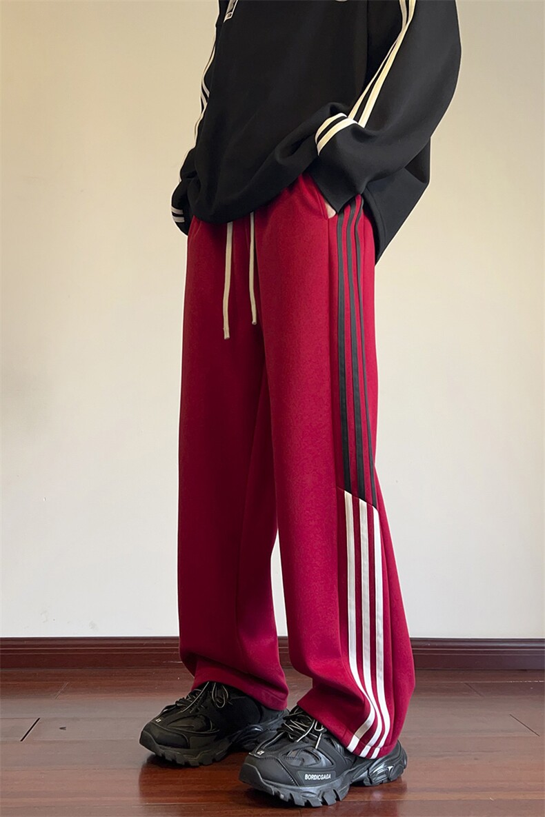 秋季休闲裤男条纹宽松直筒针织运动裤DSA157B-K9787-特P35,男装休闲裤,电商A157B