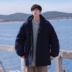 冬季新品保暖连帽棉衣休闲潮流青少年百搭棉服外套MY9083-P100，男装棉衣，电商A128
