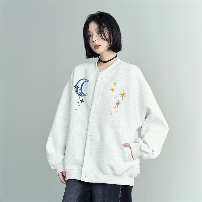 W10468-P73 网图现货 高质量刺绣400g华棉棒球服卫衣外套夹克图片