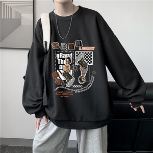 华夫格卫衣圆领卫衣男大码长袖t恤男外套HW76282-P30图片