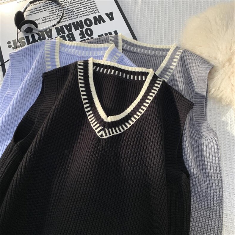 二开M2109-P45光板纯色情侣毛衣背心男士针织衫潮流男女马甲线衫,男装背心/马甲,电商D310B