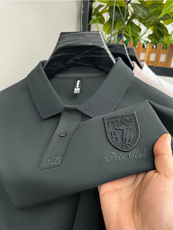 夏季男士短袖T恤高端刺绣宽松休闲百搭翻领Polo衫时尚半袖上衣潮，男装T恤，电商B212（原钱塘6029）
