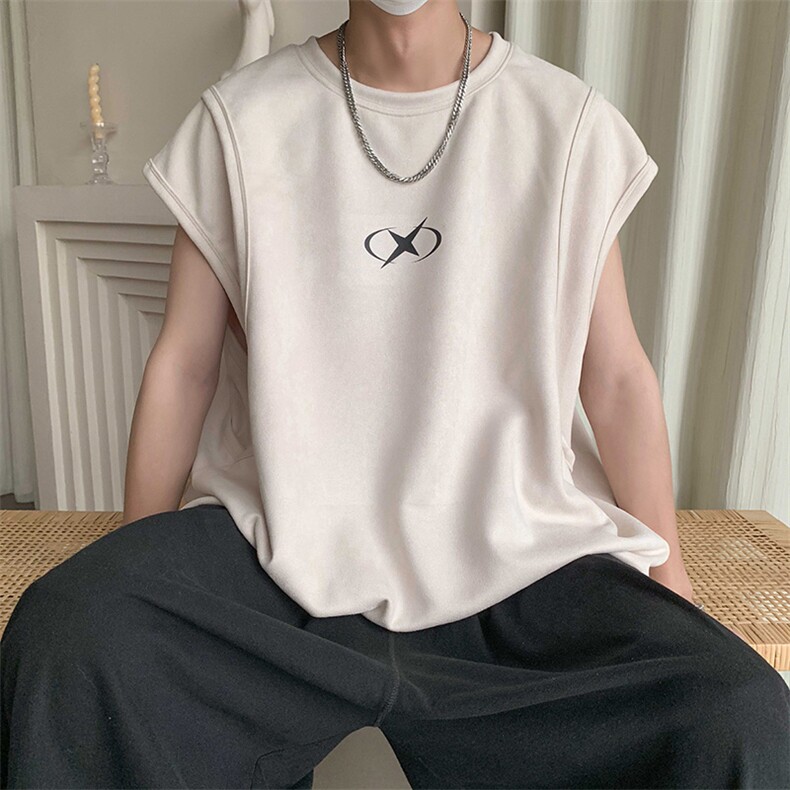 麂皮绒背心重磅坎肩男T恤日系复古美式港风潮1016-1T175P35K55,男装背心/马甲,星座1016-1（原电商B408-1）