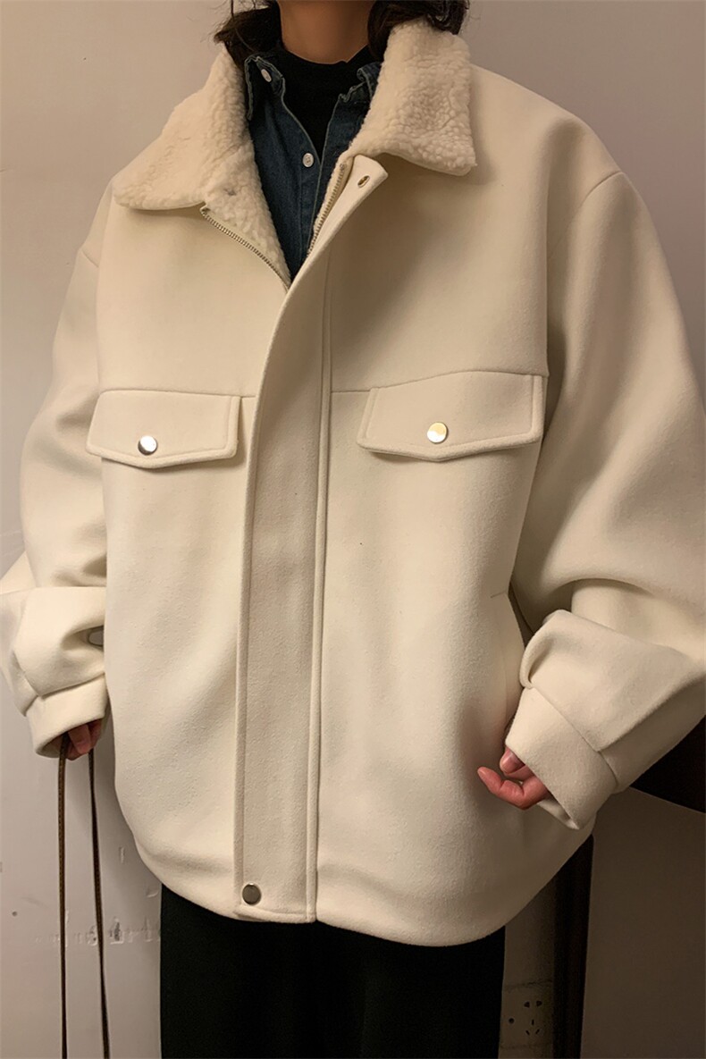 冬季呢料加厚ins港风羊羔毛外套男宽松棉衣棉服棉袄A071-066-P125,男装棉衣,电商A071