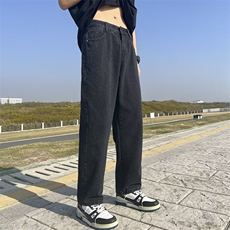 复古直筒牛仔裤潮牌男黄泥色水洗裤子高街美式宽松百搭NK272-P45，男装牛仔裤，星座1008