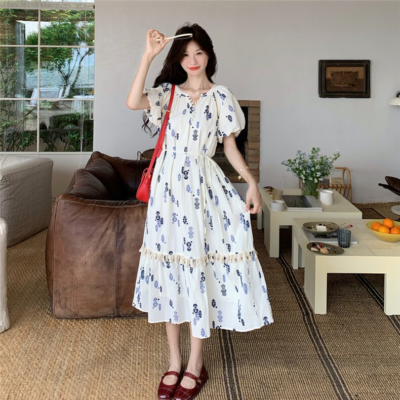 现货210-3263-P135-K198新款碎花温柔风连衣裙,女装连衣裙,浙宝210（原浙宝191）