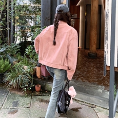 【已出货】设计感高品复古皮衣外套2C372-9023-P125控198，女装短外套，2C372