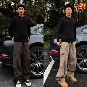 网图高质量复古弯刀裤伐木工装裤显瘦直筒休闲裤A025-BQ1001-P60图片