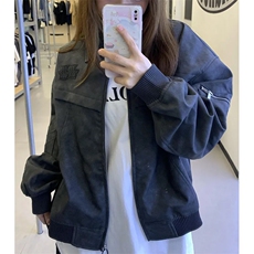 皮衣外套男秋季水洗做旧美式复古衣服春秋款街头夹克JLS127，男装夹克，星座1116A（原606A-3）