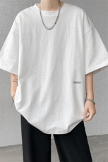 8XL-M特大码短袖重磅T恤男美式复古竹节棉五分袖上衣DX326P45，男装T恤，电商D206-1