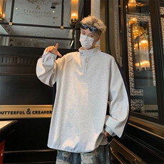 量大优供视频拼接排扣圆领长袖卫衣男XH82-特p30，男装卫衣，电商B367