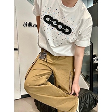 网图有货夏季彩钻假日缤纷糖果钻石短袖T恤男情侣上衣A634-P35，男装T恤，星座1505