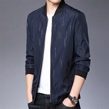 T2129男士2023年春季新款长袖休闲薄款外套上衣立领夹克P60图片