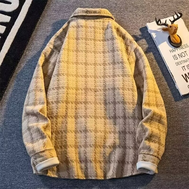 春秋款小香风刺绣外套男高级感痞帅工装夹克潮牌格子衬衫JK14/P60,男装夹克,星座506B