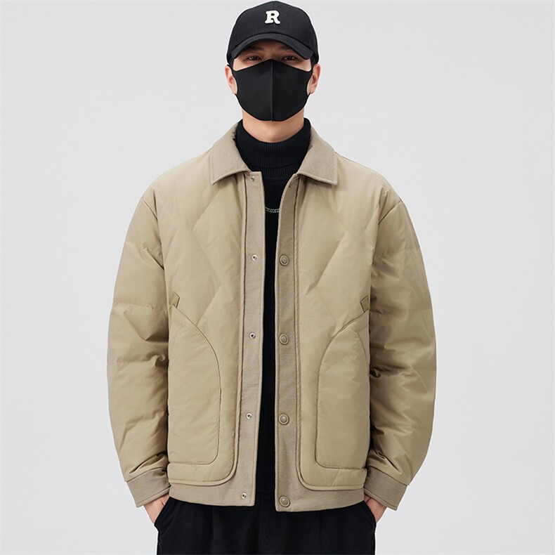 口罩风新标90白鸭绒2025潮流时尚拼接羽绒服男YR6062-P200,男装羽绒服,电商D240-242