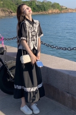 【25夏季现货】新中式风黑色两件套2C032161P145K198，女装连衣裙，2C032