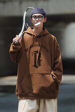 2022美式复古字体印花宽松连帽卫衣Y116常规版P48加绒版P65，男装卫衣，电商B219