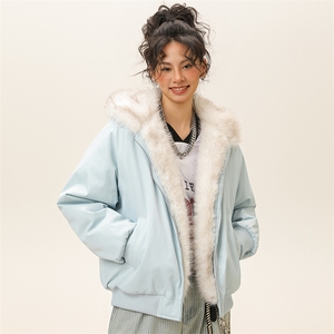潮流宽松连帽棉服高街潮牌休闲棉衣A161-9981-P91图片