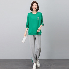 时尚休闲女装套装秋季新款宽松显瘦运动服舒适百搭两件套，女装套装/套裙，悦见她