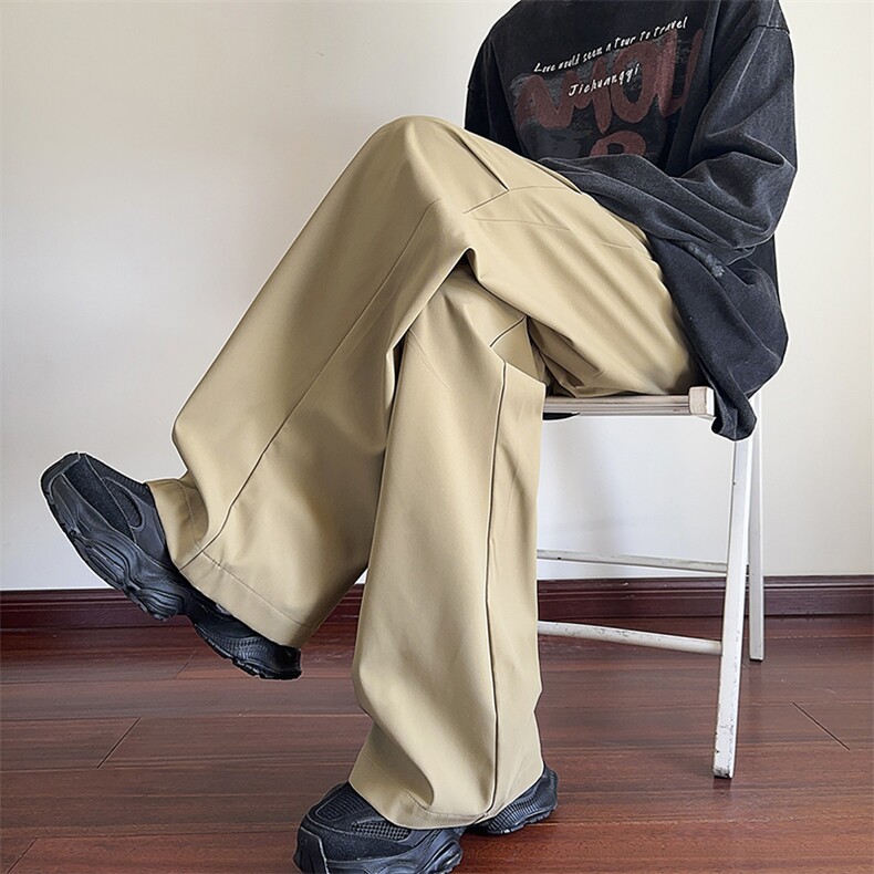秋季现货宽松纯色直筒垂感休闲裤男DSA157B-K9851-P35,男装休闲裤,电商A157B