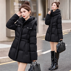 2025年冬季90白鸭绒有帽不可拆中长款，女装羽绒服，艾尚靓装